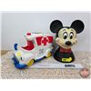 Image 1 : Mickey Mouse Plastic Piggy Bank & Goofy Plastic Ambulance
