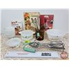 Image 1 : Vintage Kitchen Collector Combo : Including Fireking Bowls, Cook Books, Utensils, etc
