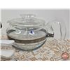 Image 3 : Vintage Kitchen Collector Combo including Corningware Tea Pot, Pyrex Red Refrigerator Dishes, Salt a