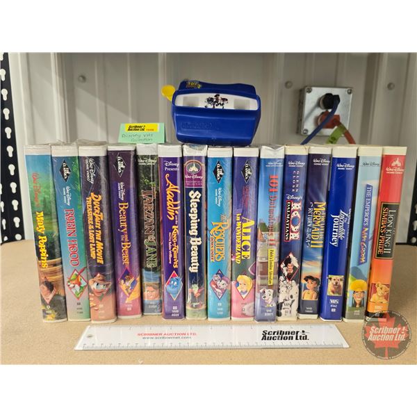 Disney VHS Collection (15) w/Toy Story 3 Viewmaster (No Discs)  (SEE PICS!)