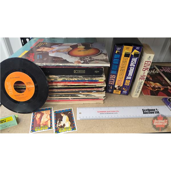 Elvis Presley Collector Combo including Albums, Books, Cards, VHS, etc