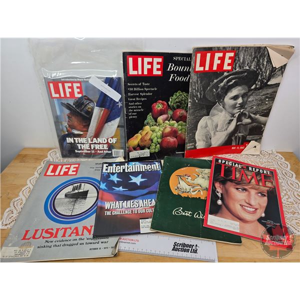 Variety of Magazines (7) : Life, Time, Entertainment, etc (SEE PICS!)