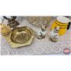 Image 3 : Collector Combo including Lamps, Salt & Pepper Shakers, Brass Ashtray, Glass Doorknob, etc (SEE PICS