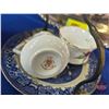 Image 10 : Old English Reproduction Silver Tray w/Variety of Chinaware including Noritake  (Tray Measures : 15"