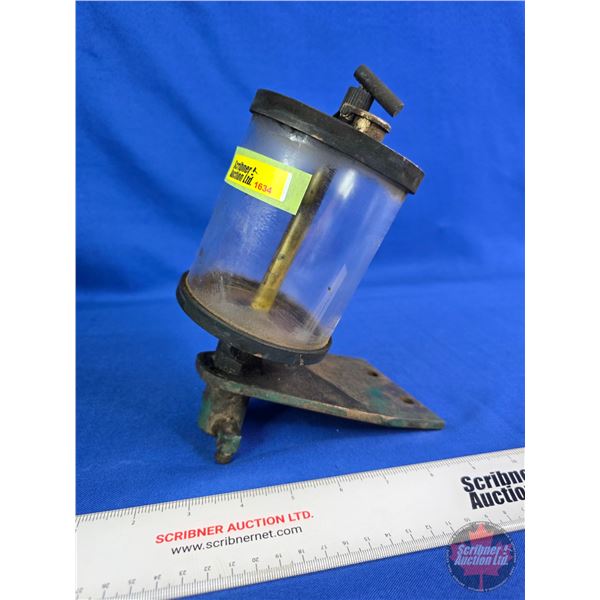 Brass & Glass Drip Oiler (8-1/2"H)  (SEE PICS!)