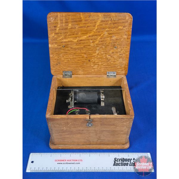 Electro Shock Therapy Machine in Oak Wooden Box