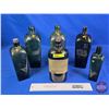 Image 1 : Green Glass Bottles (6) (Embossed & Paper Label)