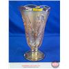 Image 2 : Iris & Herringbone Depression Glass Vase  (9"H)  (SEE PICS!)