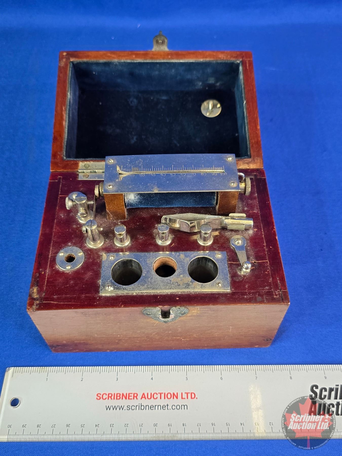 Circus Shock Machine Vintage Mahogany Cased Electric Shock Machine