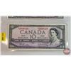 Image 3 : Canada $10 Bills 1954 (2): - Beattie/Rasminsky #VT2706637 - Beattie/Rasminsky #PV2699129  (See Pics 