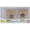 Image 1 : Canada Twenty Five Cent (2):  ~ 1992 Ontario (ICCS Cert #MS63) ~ 1992 Ontario (ICCS Cert #MS64)  (SE