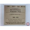 Image 10 : Canada Twenty Five Cent (3):  ~ 2013 Life in the North (ICCS Cert #MS-66) ~ 2013 Secord; Colour (ICC
