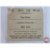 Image 10 : Canada Twenty Five Cent (4):  ~ 2012 Caribou (ICCS Cert: MS-65) ~ 2014 Caribou (ICCS Cert: MS-65) ~ 