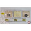 Image 1 : Canada Twenty Five Cent (3):  ~ 2022 Caribou First Strike (PCCS Cert: MS66) ~ 2023 Caribou; 4 Pearls