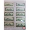 Image 6 : Canada $1 Bills 1967 Centennial (10) : Beattie/Rasminsky 1867  (See Pics for Varieties, Conditions,
