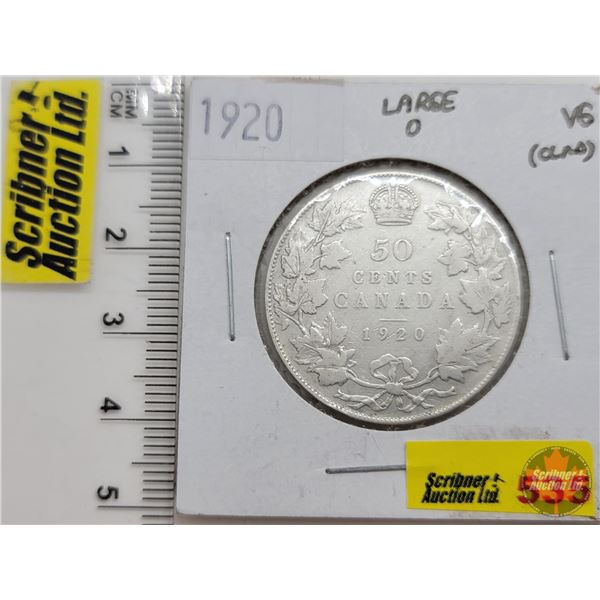 Canada Fifty Cent 1920 "Large O" (SEE PICS!)  (Listing & Descriptions are a GUIDE ONLY and are subje