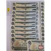 Image 2 : Canada $1 Bills 1973 (22 Bills) : Variety (See Pics for Varieties, Conditions, Serial Numbers, Print