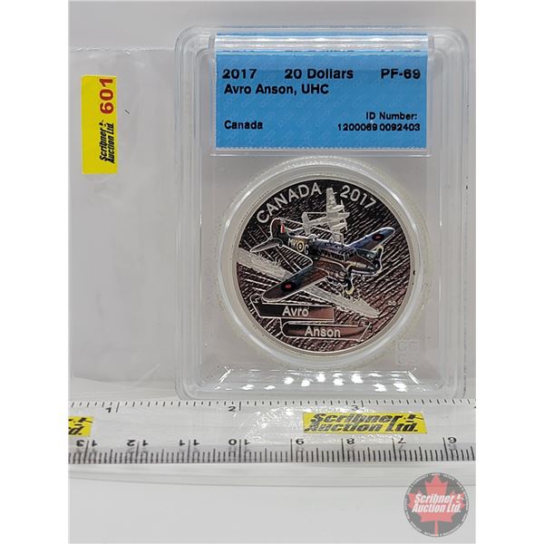 2017 Canadian $20 : Aircraft of The Second World War : Avro Anson - 1 oz Fine Silver Coloured Coin (
