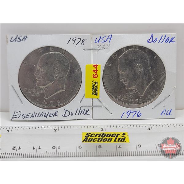 USA Dollars (2) : 1976; 1978 (SEE PICS!)  (Listing & Descriptions are a GUIDE ONLY and are subject t
