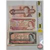 Image 1 : Canada $2 Bills (3): - 1954 : Beattie/Rasminsky #FR3985682 - 1974 : Lawson/Bouey #UM3076047 - 1986 :