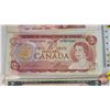 Image 3 : Canada $2 Bills (3): - 1954 : Beattie/Rasminsky #FR3985682 - 1974 : Lawson/Bouey #UM3076047 - 1986 :