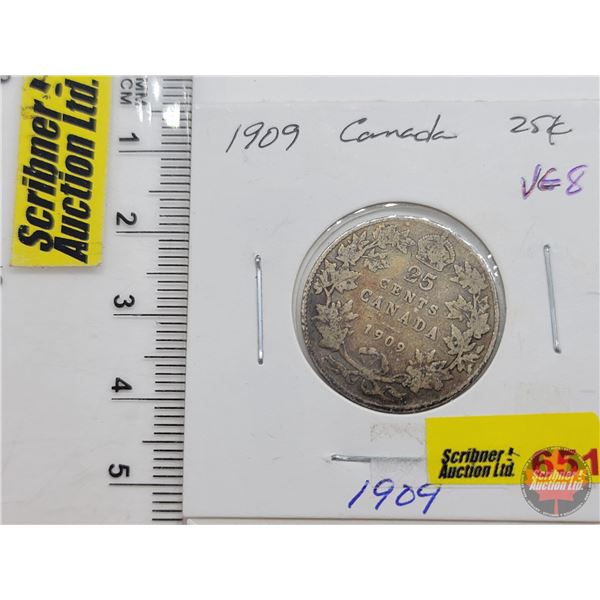 Canada Twenty Five Cent 1909 (SEE PICS!)  (Listing & Descriptions are a GUIDE ONLY and are subject t