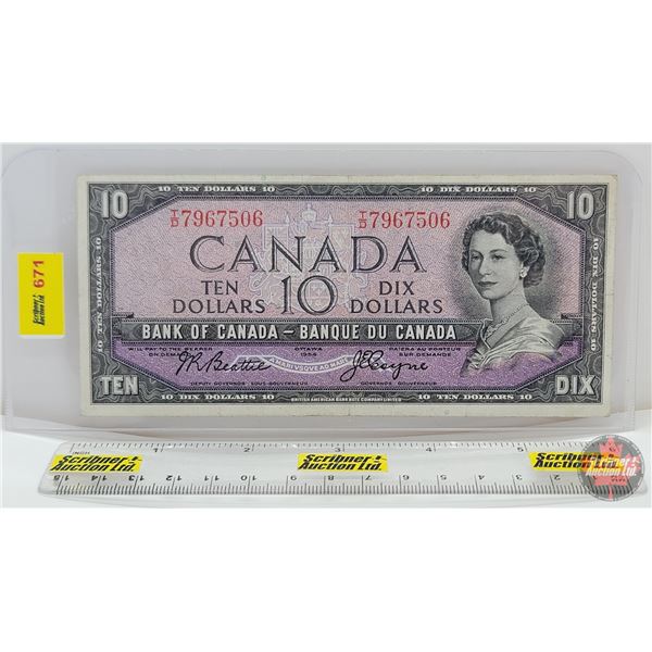 Canada $10 Bill 1954 : Beattie/Coyne #TD7967506 (See Pics for Varieties, Conditions, Serial Numbers,
