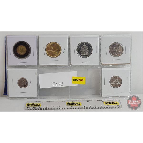 Collector Combo 2022 (6) : Toonie; Loonie; Fifty Cent; Twenty Five Cent; Ten Cent; Five Cent (SEE PI