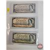 Image 2 : Canada Bills 1954 (3) :  - $100 Bill : Beattie/Rasminsky #BJ1455561 - $50 Bill : Beattie/Rasminsky #