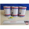 Image 2 : Snobil Oil Cans (3) (All Full)  (Measures 5-1/2"H x 4"Dia)