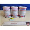Image 3 : Snobil Oil Cans (3) (All Full)  (Measures 5-1/2"H x 4"Dia)