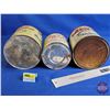 Image 8 : Rogers' Golden Syrup Tins (3) : Smoke on all 3 (Largest Measures : 7-1/2"H)