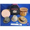 Image 2 : Vintage Hats (3) : Fedoras & Straw Boater w/ Hat Boxes (Hat Sizes ; 7-1/4 & 7-1/8) (Larges Hat Box M