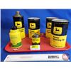 Image 1 : Vintage John Deere Tin Group (6) : - Gasket Maker (Partial Full) - Multi Luber (Full) - Oil Cans (3)