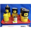 Image 3 : Vintage John Deere Tin Group (6) : - Gasket Maker (Partial Full) - Multi Luber (Full) - Oil Cans (3)