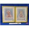 Image 1 : Glass Framed Pictures : Children Praying (Both Measure : 18"H x 13-3/4"W)