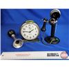 Image 1 : Black & Silver Combo : Incl. - Big Ben Alarm Clock - Toy Candlestick Phone (Measures : 7-1/2"H) - Bi