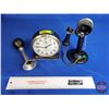 Image 2 : Black & Silver Combo : Incl. - Big Ben Alarm Clock - Toy Candlestick Phone (Measures : 7-1/2"H) - Bi