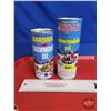 Image 1 : Bardahl Snowmobile Oil Cans (2) (Full) (Tallest Measures : 7-1/4"H x 2-1/2"Dia)