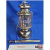 Image 2 : Nu-Lite Gas Lantern : c. 1920's Made in Chicago USA  c/w Pump  (NOTE: Mica Panels) (Measures 14"H)