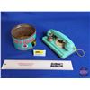 Image 2 : Collector Combo : Red Rose Coffee Tin & Tin Toy Telephone (Tin Measures : 3-1/2"H x 5"Dia)