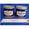 Image 1 : Tobacco Tins (2) : Comfort (Both Measures : 4-1/4"H x 4-1/4"Dia)