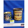 Image 1 : Confectionary Tins (2): Edwardsburg & Checker (Paper Labels) (Tallest Measures : 6"H)
