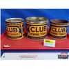 Image 1 : Tobacco Tins (3) : CLUB  (Largest Measures : 4-1/4"H)