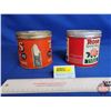Image 2 : Tobacco Tins (2) : TIPS & Rose (Both Measures : 4-1/4"H x 4-1/4"Dia)