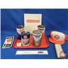 Image 1 : Gulf Collector Combo (8pcs) : - Hat - Thermometer - Road Map - Binder - (4) Oil Cans (2 Full)