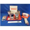 Image 2 : Gulf Collector Combo (8pcs) : - Hat - Thermometer - Road Map - Binder - (4) Oil Cans (2 Full)