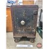 Image 1 : Antique Safe : J & J Taylor  (Measures : 29-1/2"H x 18-1/2"W x 18-1/2"D)