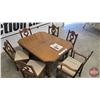 Image 2 : Dining Room Table & (6) Chairs : w/Leaf (Table Measures : 30"H x 44"W x 60-96"L)