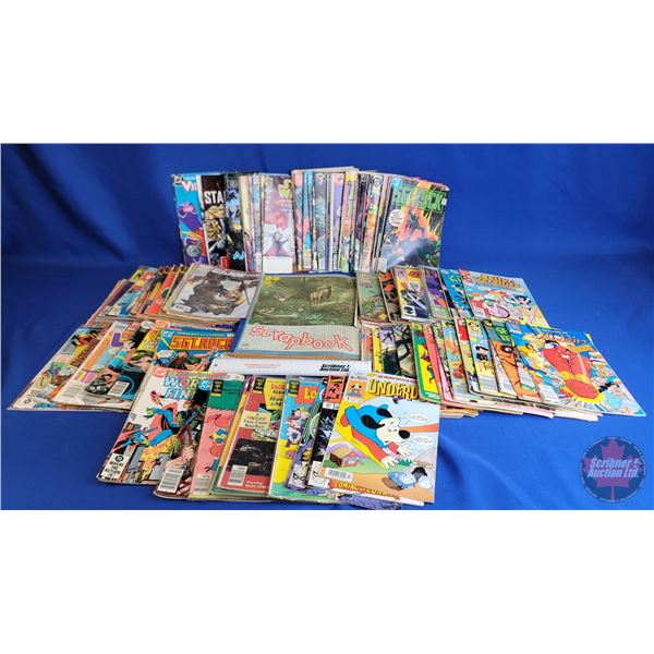 Comic Books (125) & Scrapbook w/ Newspaper Comic Clippings : Large Variety  -